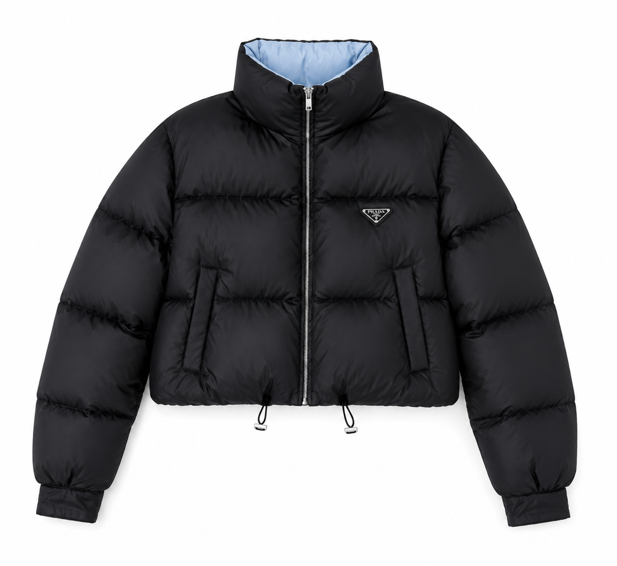 “P“ Cropped BW Puffer Jacke
