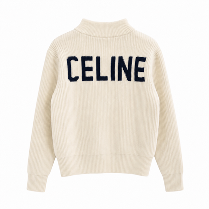“CE“ Knit Zip Cardigan