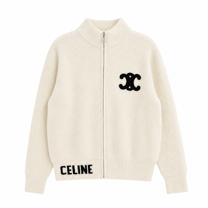 “CE“ Knit Zip Cardigan